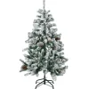 HOMCOM Sapin Et Accessoire^ Sapin De Noël Artificiel Aspect Enneige Pied Support Inclus