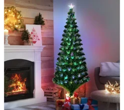 HOMCOM Sapin Et Accessoire^ Sapin De Noël Artificiel Lumineux Vert