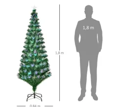 HOMCOM Sapin Et Accessoire^ Sapin De Noël Artificiel Lumineux Vert