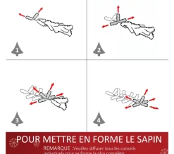 HOMCOM Sapin Et Accessoire^ Sapin De Noël Artificiel Lumineux Vert