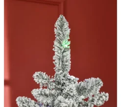 HOMCOM Sapin Et Accessoire^ Sapin De Noël Artificiel Aspect Enneige H. 180 Cm Lumineux Led Multicolore