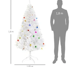 HOMCOM Sapin Et Accessoire^ Sapin De Noël Artificiel Décore 180H Cm