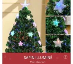 HOMCOM Sapin Et Accessoire^ Sapin De Noël Artificiel