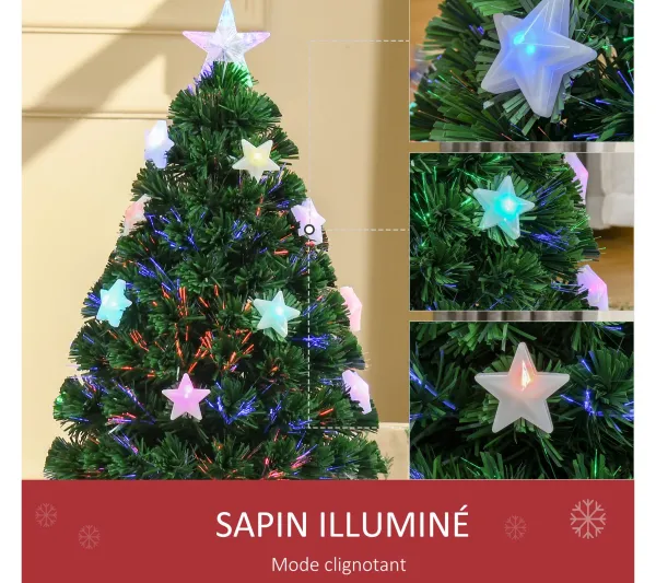 HOMCOM Sapin Et Accessoire^ Sapin De Noël Artificiel