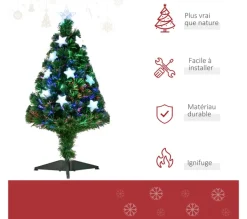 HOMCOM Sapin Et Accessoire^ Sapin De Noël Artificiel