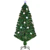 HOMCOM Sapin Et Accessoire^ Sapin De Noël Artificiel Lumineux Fibre Optique Led Multicolore