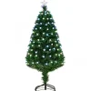 HOMCOM Sapin Et Accessoire^ Sapin De Noël Artificiel Lumineux Led Fibre Optique Multicolore