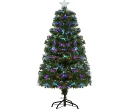 HOMCOM Sapin Et Accessoire^ Sapin De Noël Artificiel Lumineux Vert