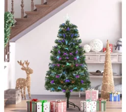 HOMCOM Sapin Et Accessoire^ Sapin De Noël Artificiel Lumineux Vert