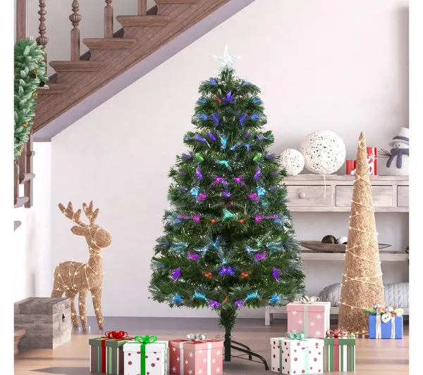HOMCOM Sapin Et Accessoire^ Sapin De Noël Artificiel Lumineux Vert