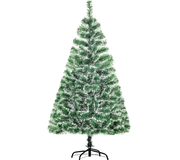 HOMCOM Sapin Et Accessoire^ Sapin De Noël Artificiel Imitation Nordmann Aspect Enneige