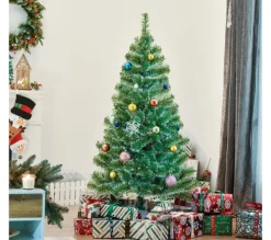 HOMCOM Sapin Et Accessoire^ Sapin De Noël Artificiel Imitation Nordmann Aspect Enneige