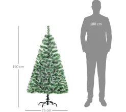 HOMCOM Sapin Et Accessoire^ Sapin De Noël Artificiel Imitation Nordmann Aspect Enneige