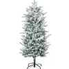HOMCOM Sapin Et Accessoire^ Sapin De Noël Artificiel Imitation Nordmann Enneige H.135 Cm