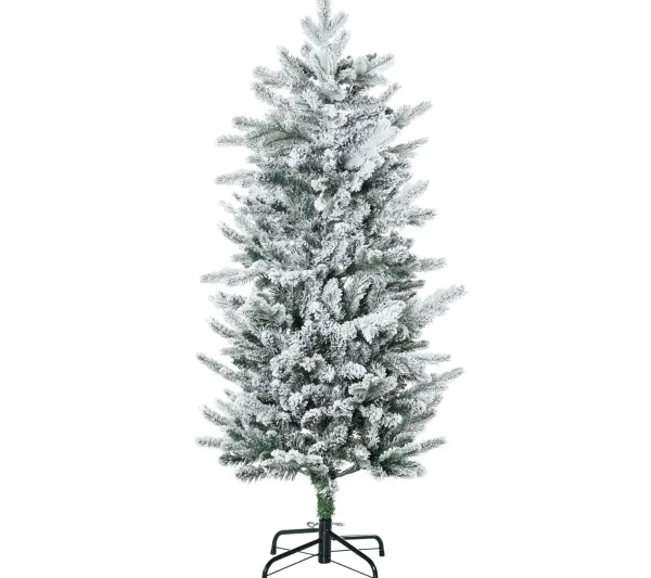 HOMCOM Sapin Et Accessoire^ Sapin De Noël Artificiel Imitation Nordmann Enneige H.135 Cm
