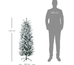HOMCOM Sapin Et Accessoire^ Sapin De Noël Artificiel Imitation Nordmann Enneige H.135 Cm