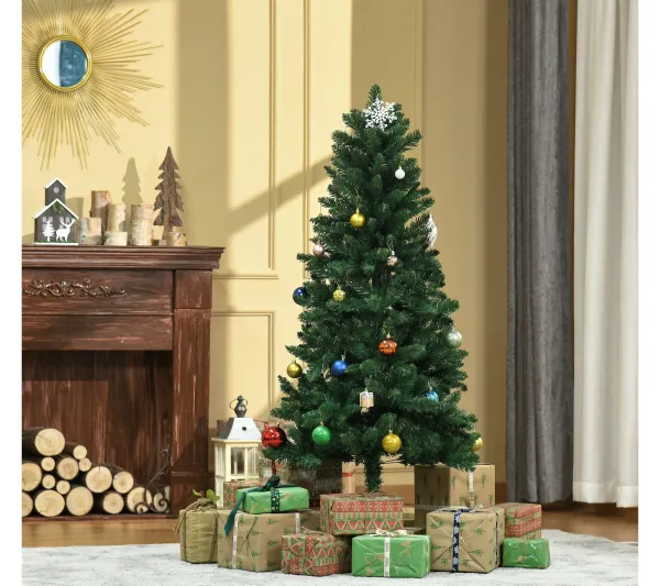 HOMCOM Sapin Et Accessoire^ Sapin De Noël Artificiel Imitation Nordmann Vert