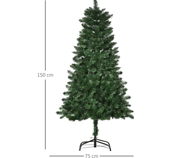 HOMCOM Sapin Et Accessoire^ Sapin De Noël Artificiel Imitation Nordmann Vert