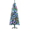 HOMCOM Sapin Et Accessoire^ Sapin De Noël Artificiel Lumineux Led Aspect Enneige H. 150 Cm