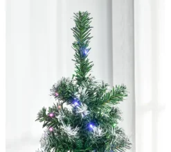HOMCOM Sapin Et Accessoire^ Sapin De Noël Artificiel Lumineux Led Aspect Enneige H. 150 Cm