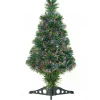 HOMCOM Sapin Et Accessoire^ Sapin De Noël Artificiel Lumineux Fibre Optique Vert