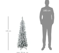 HOMCOM Sapin Et Accessoire^ Sapin De Noël Artificiel Aspect Enneige Pied Support Inclus