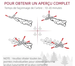 HOMCOM Sapin Et Accessoire^ Sapin De Noël Artificiel Aspect Enneige Pied Support Inclus