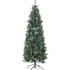 HOMCOM Sapin Et Accessoire^ Sapin De Noël Artificiel Nordmann Pommes De Pin Aspect Enneige