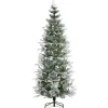 HOMCOM Sapin Et Accessoire^ Sapin De Noël Artificiel Aspect Enneige Pied Support Inclus