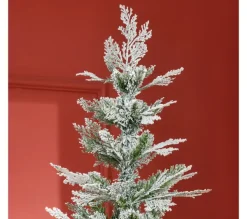 HOMCOM Sapin Et Accessoire^ Sapin De Noël Artificiel Aspect Enneige Pied Support Inclus