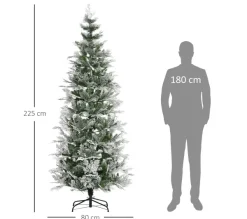 HOMCOM Sapin Et Accessoire^ Sapin De Noël Artificiel Aspect Enneige Pied Support Inclus