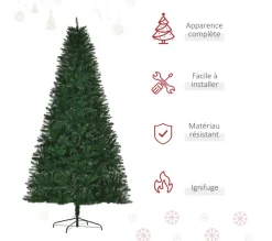 HOMCOM Sapin Et Accessoire^ Sapin De Noël Artificiel Imitation Nordmann Vert