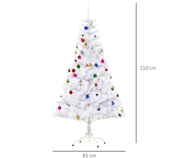 HOMCOM Sapin Et Accessoire^ Sapin De Noël Artificiel Décore
