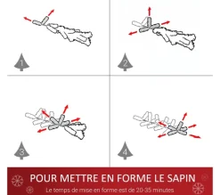 HOMCOM Sapin Et Accessoire^ Sapin De Noël Artificiel Décore