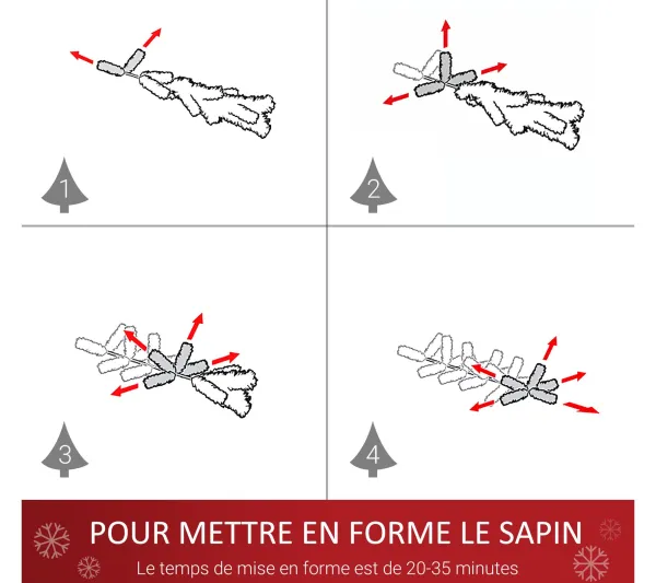 HOMCOM Sapin Et Accessoire^ Sapin De Noël Artificiel Décore