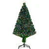 HOMCOM Sapin Et Accessoire^ Sapin De Noël Artificiel Lumineux Vert H. 120 Cm