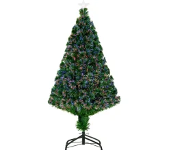 HOMCOM Sapin Et Accessoire^ Sapin De Noël Artificiel Lumineux Vert H. 120 Cm