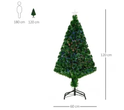 HOMCOM Sapin Et Accessoire^ Sapin De Noël Artificiel Lumineux Vert H. 120 Cm