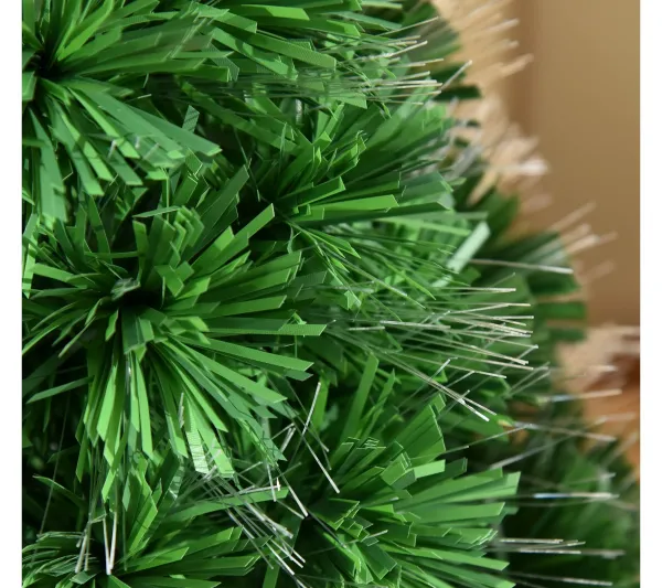 HOMCOM Sapin Et Accessoire^ Sapin De Noël Artificiel Lumineux Fibre Optique Vert
