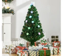 HOMCOM Sapin Et Accessoire^ Sapin De Noël Artificiel Led Multicolore