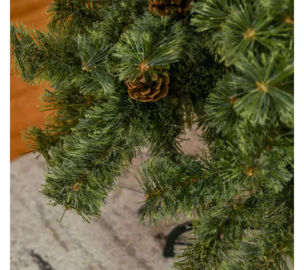 HOMCOM Sapin Et Accessoire^ Sapin De Noël Artificiel 450 Branches 28 Pommes De Pin Inclus