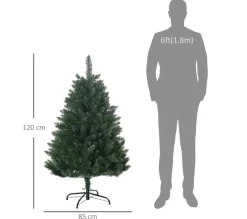 HOMCOM Sapin Et Accessoire^ Sapin De Noël Artificiel Imitation Nordmann H.120 Cm Vert