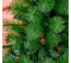 HOMCOM Sapin Et Accessoire^ Sapin De Noël Artificiel Avec Pommes De Pin - Hauteur 180 Cm Vert