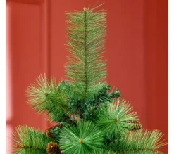 HOMCOM Sapin Et Accessoire^ Sapin De Noël Artificiel Avec Pommes De Pin - Hauteur 180 Cm Vert