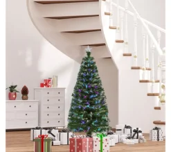 HOMCOM Sapin Et Accessoire^ Sapin De Noël Artificiel Lumineux Vert