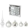 HOMEA Guirlande Et Boule De Sapin^ Kit De 19 Boules De Noël Argent