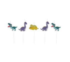 HOMEA Anniversaire Et Autres Fêtes^ Set De 5 Bougies Anniversaire 6 Cm Happy Dino