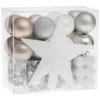 * Guirlande Et Boule De Sapin^Kit 44 Pieces Déco De Noël "Dis Maman" 24Cm Blanc Et Argent