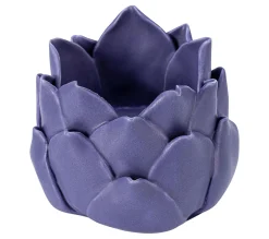 Hot LINEA NATURA Bougeoir Lotus H. 6 Cm Ulila Bleu