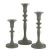 Outlet * Lot De 3 Bougeoirs Design "Croka" 23Cm Vert